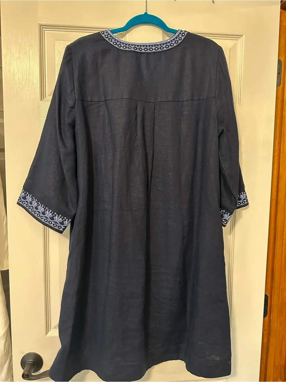 Chico's Navy Blue Embroidered Mini Dress - Picture 4 of 6